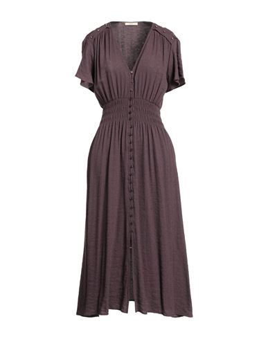 Sessun Woman Midi Dress Plum Size L Viscose, Polyamide