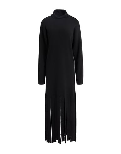 Semicouture Woman Midi Dress Black Size L Polyamide, Wool, Viscose, Cashmere