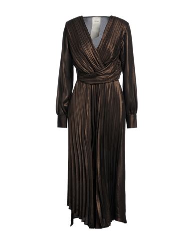 Rame Woman Midi Dress Bronze Size 2 Polyester