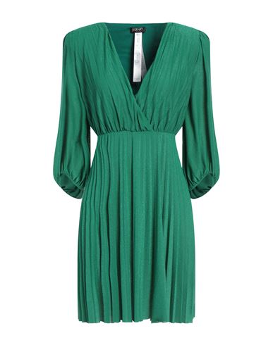 Liu •jo Woman Mini Dress Green Size 10 Viscose, Polyamide, Polyester, Elastane In Green