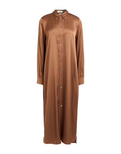 Ottod'ame Woman Midi Dress Camel Size 4 Viscose In Beige