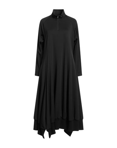 Shop Yohji Yamamoto Woman Midi Dress Black Size 2 Polyester, Acrylic, Wool