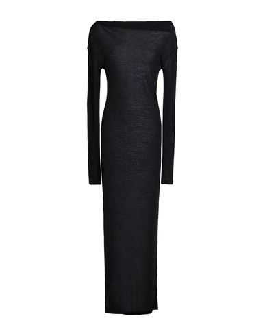 Isabel Benenato Woman Maxi Dress Black Size 10 Virgin Wool, Polyamide