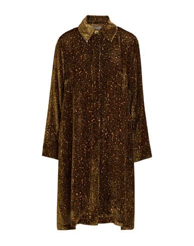 Siyu Woman Midi Dress Military Green Size 10 Viscose, Silk