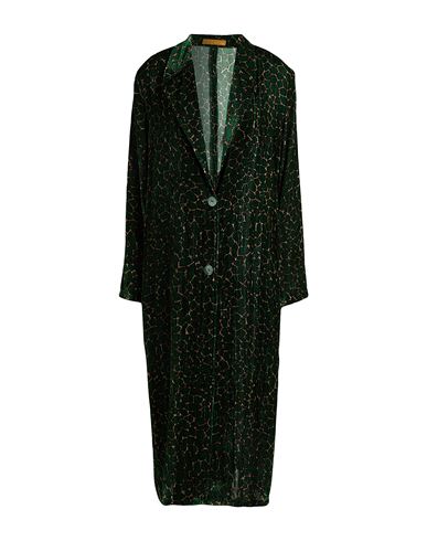 Siyu Woman Overcoat & Trench Coat Green Size 4 Viscose, Silk In Green