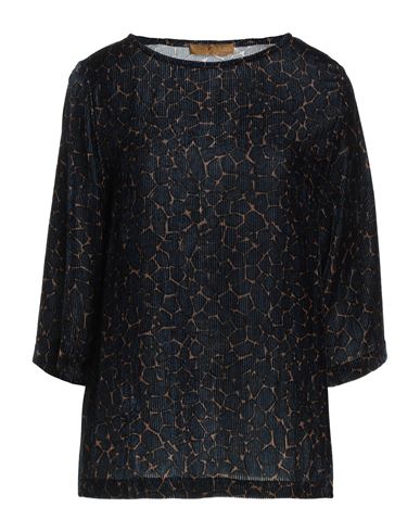 Siyu Woman Top Navy Size 4 Viscose, Silk