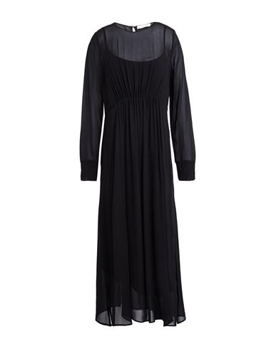 Manila Grace Woman Maxi Dress Black Size 12 Viscose In Black