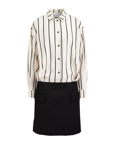 8pm Woman Midi Dress Ivory Size M Viscose, Polyamide, Polyester, Elastane In White
