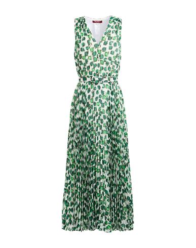 Max Mara Studio Woman Maxi Dress Green Size 10 Polyester In Green
