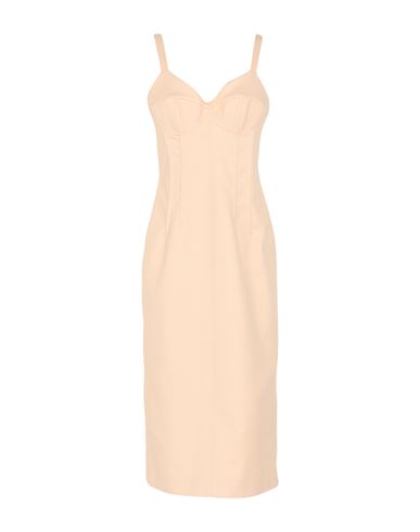 Sportmax Woman Midi Dress Apricot Size 6 Cotton, Elastane In Neutral