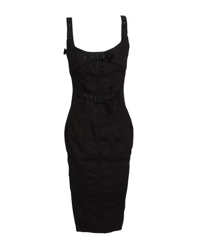 Mugler Woman Midi Dress Black Size 6 Cotton, Elastane