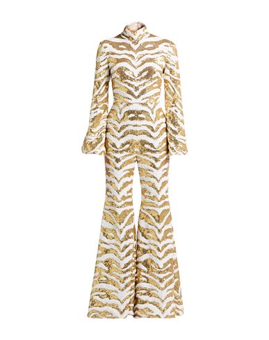 Halpern Woman Jumpsuit Gold Size 6 Polyester