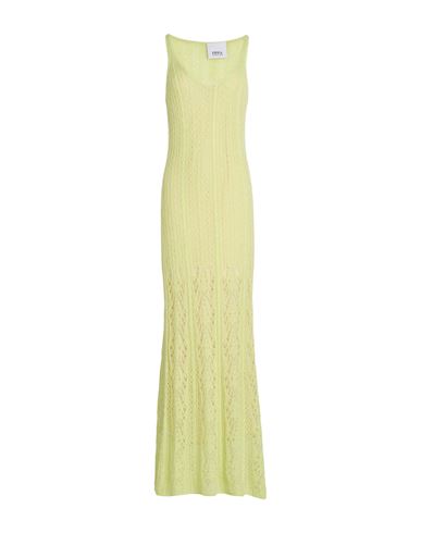 Erika Cavallini Woman Maxi Dress Lime Green Size L Mohair Wool, Polyamide, Wool In Green
