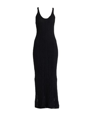 Erika Cavallini Woman Maxi Dress Black Size M Mohair Wool, Polyamide, Wool In Black