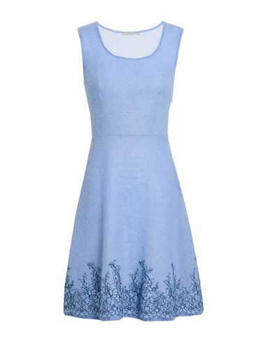 Ermanno Scervino Woman Mini Dress Pastel Blue Size 4 Mohair Wool, Polyamide, Wool, Viscose, Cotton In Blue