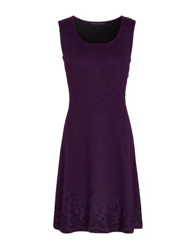 Ermanno Scervino Woman Mini Dress Dark Purple Size 4 Mohair Wool, Polyamide, Wool, Viscose, Cotton In Purple