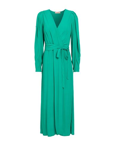 Twinset Woman Midi Dress Emerald Green Size 2 Viscose In Green