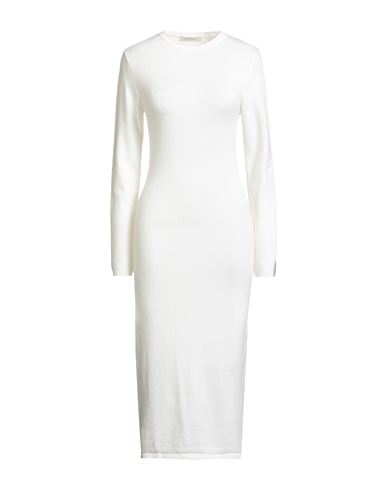 Hinnominate Woman Midi Dress Ivory Size S Viscose, Polyester, Polyamide