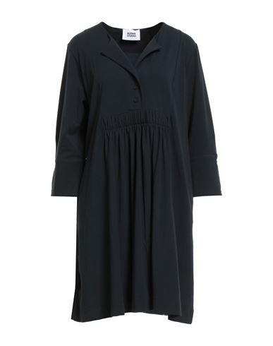 Alpha Studio Woman Mini Dress Midnight Blue Size 8 Cotton, Elastane