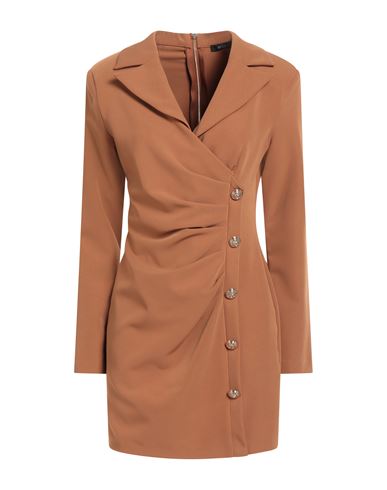 Relish Woman Mini Dress Tan Size 12 Polyester, Elastane In Brown