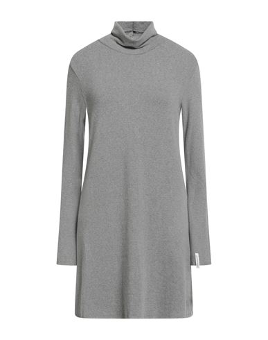 Hinnominate Woman Mini Dress Grey Size M Cotton, Acrylic, Synthetic Fibers, Viscose, Polyamide In Gray
