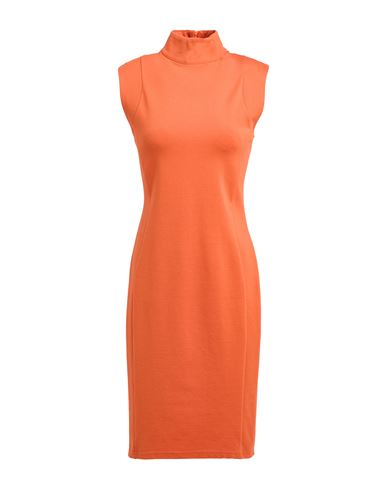 Cristinaeffe Woman Midi Dress Orange Size L Polyester, Viscose, Elastane