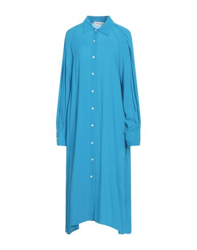 Shirtaporter Woman Midi Dress Azure Size 8 Rayon