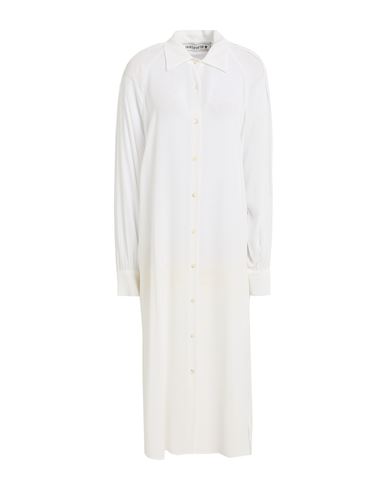 Shirtaporter Woman Midi Dress White Size 12 Rayon