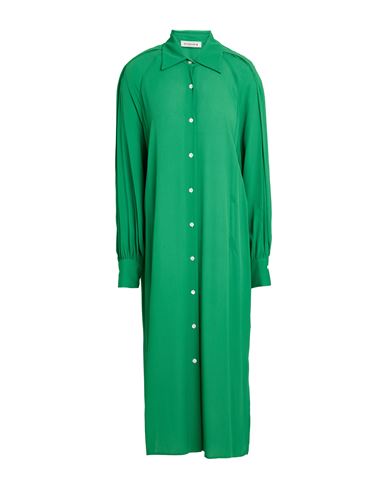 Shirtaporter Woman Midi Dress Green Size 8 Rayon