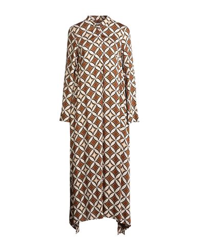 Shirtaporter Woman Midi Dress Brown Size 10 Viscose