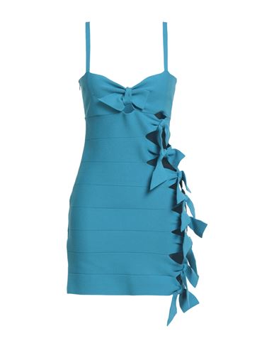 Blumarine Woman Mini Dress Azure Size 4 Viscose, Polyester