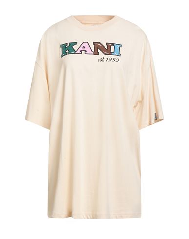 Karl Kani Woman Mini Dress Apricot Size M Organic Cotton, Viscose In Orange