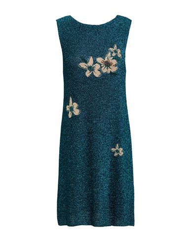 Alessia Santi Woman Mini Dress Turquoise Size 2 Viscose, Polyester In Blue