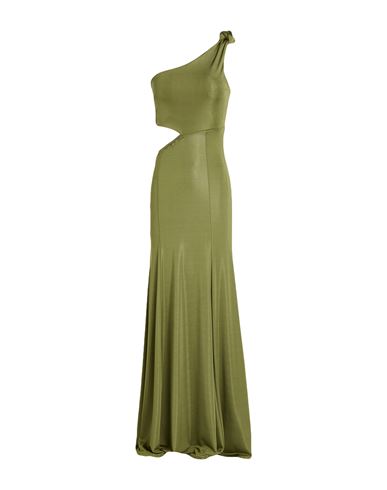 La Semaine Paris Woman Maxi Dress Sage Green Size 6 Polyester, Elastane