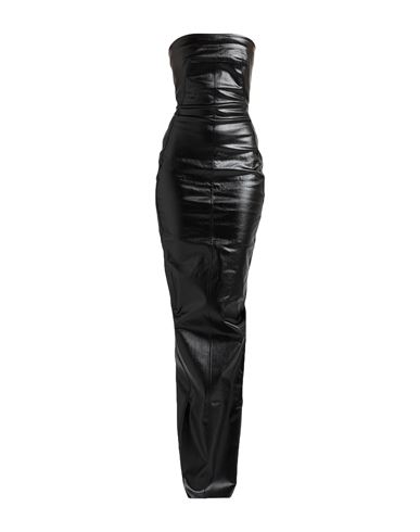 Rick Owens Woman Maxi Dress Black Size 2 Cotton, Elastomultiester, Rubber