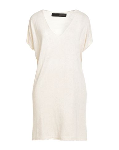 Messagerie Woman Mini Dress Ivory Size L/xl Viscose, Linen, Cotton