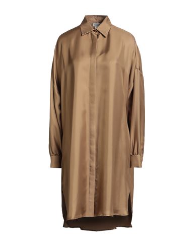 Herth Woman Midi Dress Khaki Size L Silk