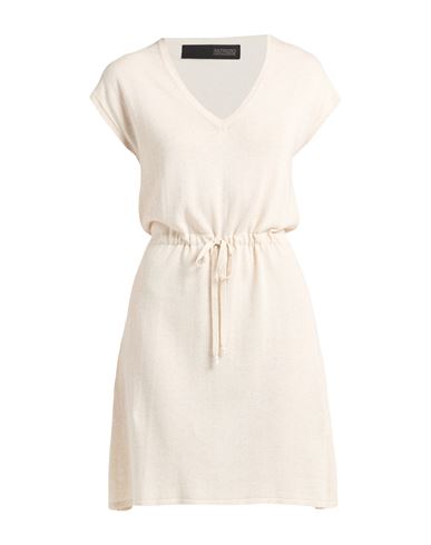 Messagerie Woman Mini Dress Ivory Size L/xl Viscose, Linen, Cotton