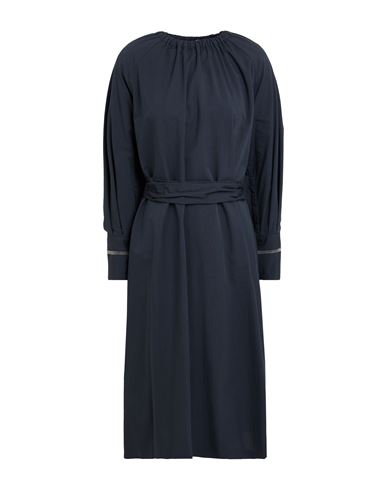 Fabiana Filippi Woman Midi Dress Midnight Blue Size 4 Virgin Wool, Cotton, Brass