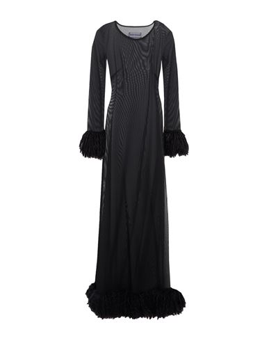 Marine Serre Semi-sheer Maxi Dress In Black