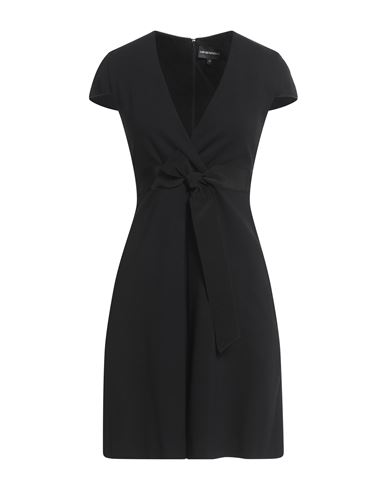 Emporio Armani Woman Mini Dress Black Size 12 Viscose, Polyamide, Elastane In Black