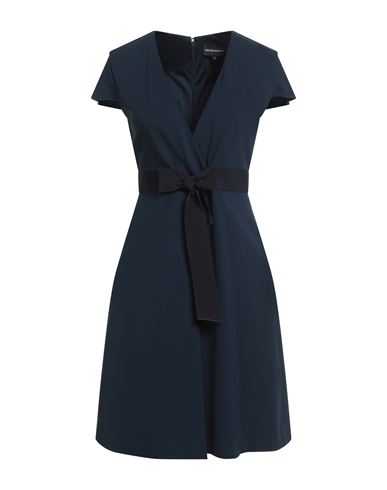 Emporio Armani Woman Mini Dress Navy Size 8 Viscose, Polyamide, Elastane In Blue