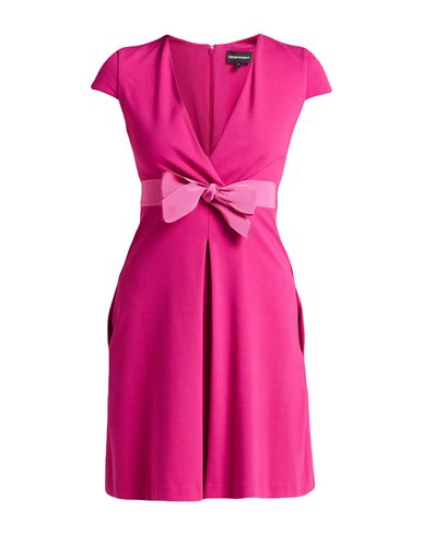 Emporio Armani Woman Mini Dress Fuchsia Size 14 Viscose, Polyamide, Elastane In Pink