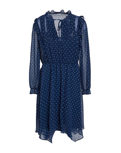 Motivi Woman Midi Dress Navy Size 6 Polyester In Blue