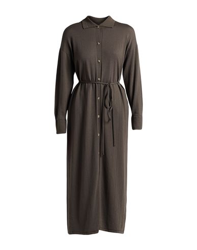 Alpha Studio Woman Midi Dress Taupe Size 12 Merino Wool