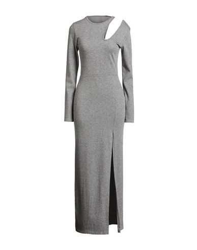 HAVEONE HAVEONE WOMAN MAXI DRESS GREY SIZE M VISCOSE, POLYESTER, POLYAMIDE, ELASTANE 