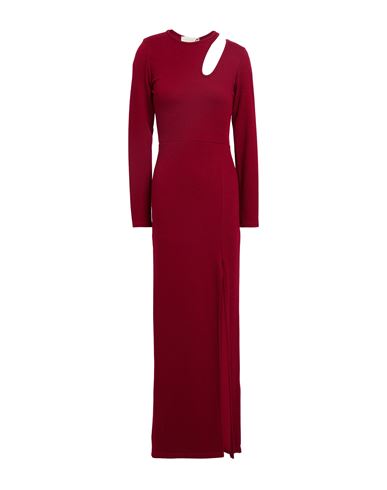 HAVEONE HAVEONE WOMAN MAXI DRESS BURGUNDY SIZE M VISCOSE, POLYESTER, POLYAMIDE, ELASTANE 