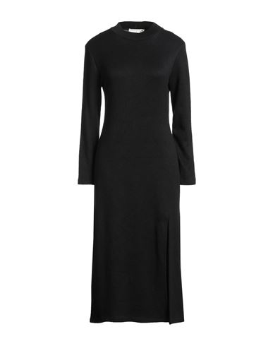 HAVEONE HAVEONE WOMAN MIDI DRESS BLACK SIZE M VISCOSE, POLYESTER, NYLON 