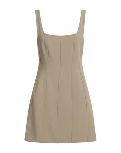 Ottod'ame Woman Mini Dress Khaki Size 6 Polyester, Viscose, Elastane In Brown