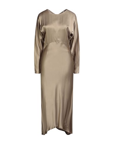 Ottod'ame Woman Maxi Dress Khaki Size 12 Viscose In Nude
